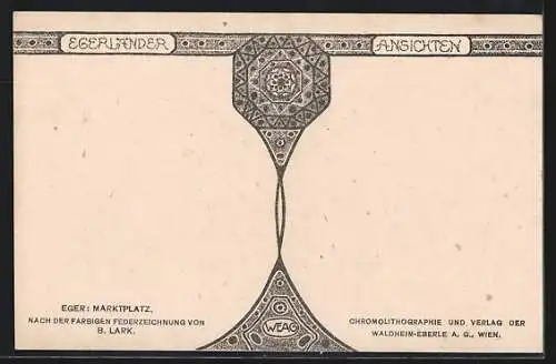 Künstler-AK Eger, Marktplatz mit Brunnen
