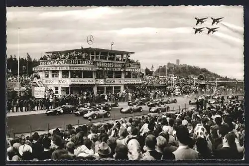 AK Adenau, Nürburgring, Start der Rennwagen, Autorennen