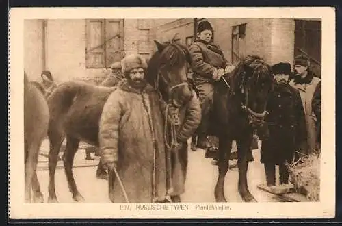 AK russische Pferdehändler bei der Arbeit