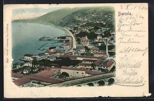 AK Trieste, Barcola, Ausblick auf die Ortschaft