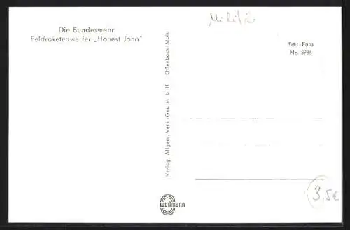 AK Die Bundeswehr, Feldraketenwerfer Honest John