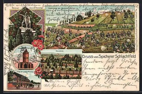 AK Erstürmung des Spicherer Berges, Denkmal General Francois, Winterberg-Denkmal
