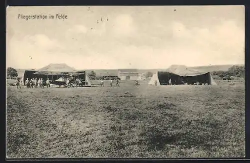 AK Fliegerstation im Felde