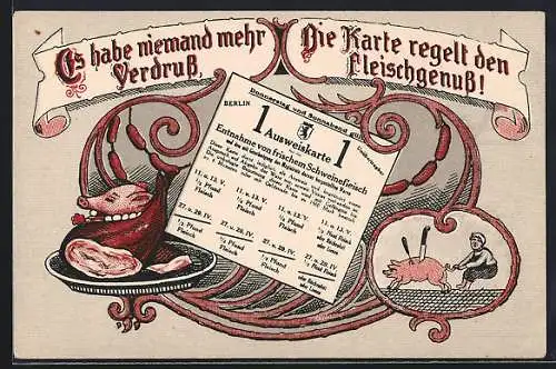 AK Es habe niemand mehr Verdruss..., Kriegsnot, Scherz