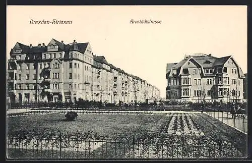 AK Dresden-Striesen, Am Walderseeplatz mit Arnstädtstrasse