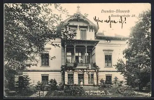 AK Dresden-Blasewitz, Anwesen in der Residenzstrasse 28, vom Garten aus gesehen