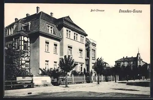 AK Dresden-Gruna, Partie in der Beil-Strasse