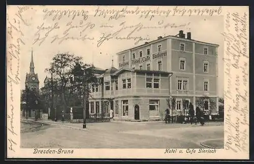 AK Dresden-Gruna, Hotel u. Cafe Gierisch, Zwinglistrasse 29