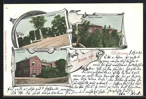 AK Uetersen, Bürgerschule, Seminar u. Mittelschule, Kriegerdenkmal