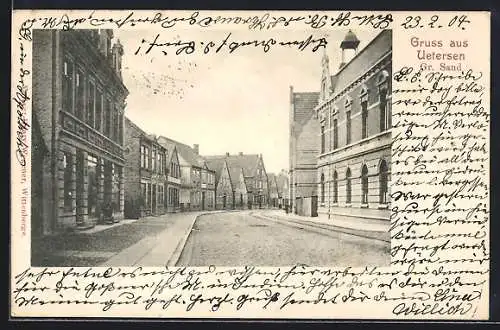 AK Uetersen, Gr. Sand, Strassenpartie im Ort