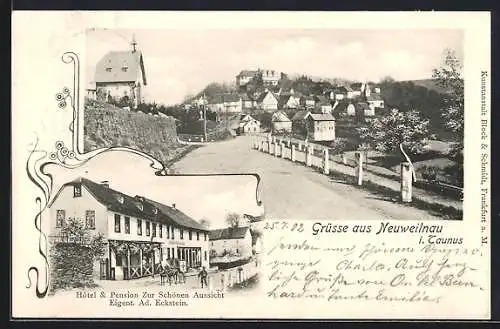 AK Neuweilnau i. Taunus, Hotel und Pension zur schönen Aussicht, Inh. Ad. Eckstein