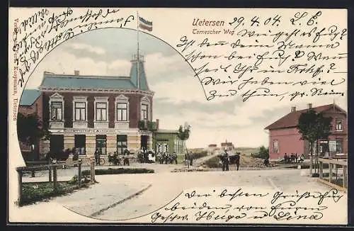 AK Uetersen, Tornescher Weg mit Gasthaus Ausspann