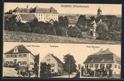 AK Absberg /Mittelfranken, Kath. Pfarrhaus, Prot. Pfarrhaus, Forstamt