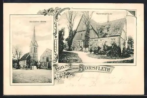 AK Borsfleth, Kirche und Pastoratsgebäude