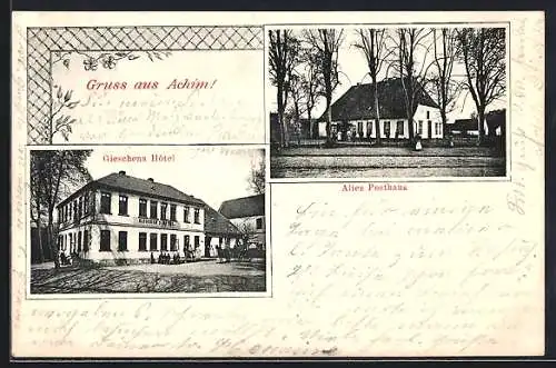 AK Achim / Verden, Gieschens Hotel, Altes Posthaus