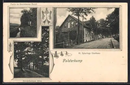 AK Palsterkamp, Gasthaus H. Spiering, Partie an Bredebaums Busch, Palsterkamper Allee