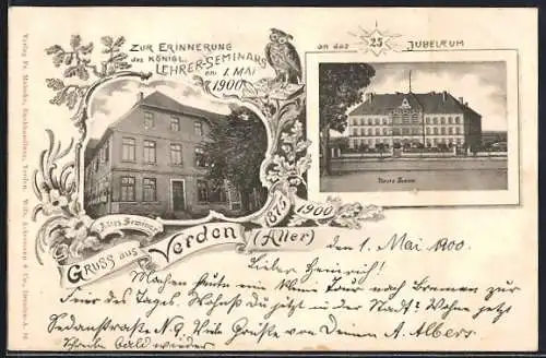 AK Verden /Aller, Altes und Neues Seminar, Zur Erinnerung an das Königl. Lehrer-Seminar 1900
