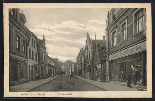 AK Werne /Münster, Bonenstrasse mit Geschäft Adolf Stellbrink