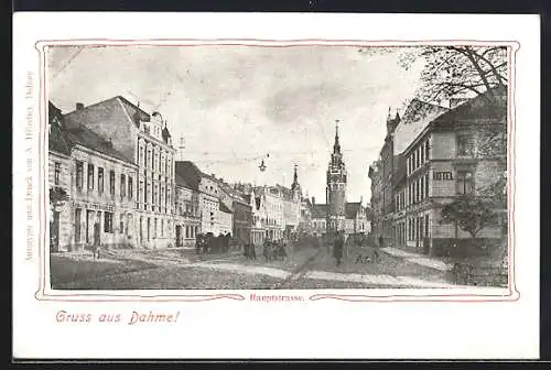AK Dahme / Mark, Hotel und Geschäfte in der Hauptstrasse
