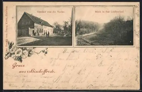 AK Bischofrode, Gasthof von Fr. Vocke, Blick in das Lindenthal