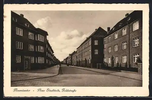 AK Neumünster, Neue Stadtteile, Blick in die Feldstrasse