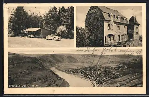 AK Kröv a. d. Mosel, Gasthaus und Pension Montroyal, Waldrestauration, Totalansicht
