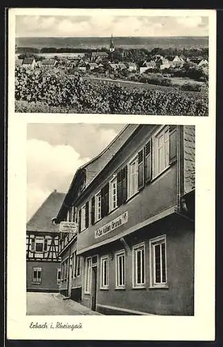 AK Erbach i. Rheingau, Gasthaus zum kühlen Grund, Bes. Karl Hoffarth