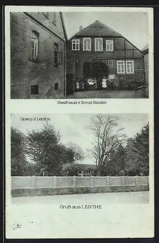 AK Lenthe, Gasthaus von Ernst Böcker und Obergut Lenthe