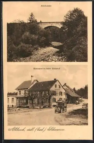 AK Albbruck / Bad. Schwarzw., Restaurant beim Bahnhof, Albviadukt