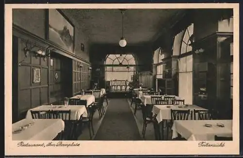 AK Berlin-Johannisthal, Restaurant am Sternplatz G. Pfeifenberger, Sternplatz 1, Innenansicht