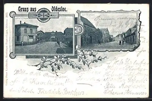 AK Oldesloe, Lübeckerstrasse mit Gasthaus
