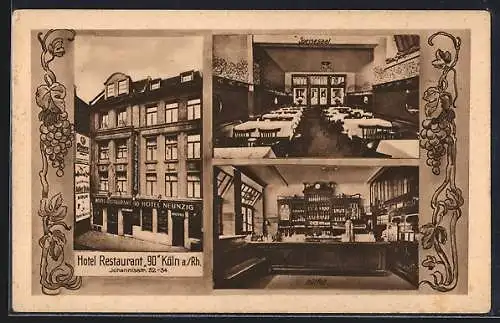 AK Köln a. Rh., Hotel-Restaurant 90, Johannisstrasse 23-34