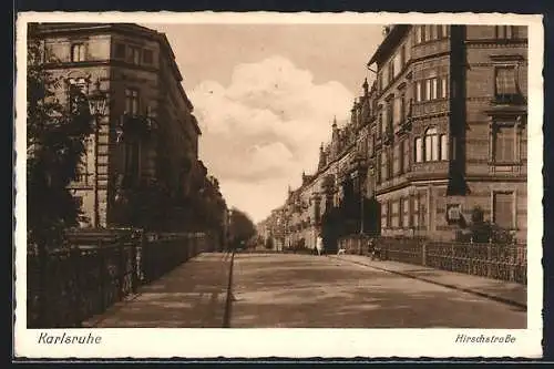 AK Karlsruhe, Blick in die Hirschstrasse