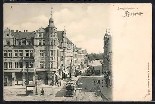 AK Dresden-Blasewitz, Strassenbahnen in der Tolkewitzerstrasse