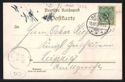 Lithographie Kleinsteinberg / Beucha, Gasthaus von Hermann Wagner, Villa Preusser, Kahlenberg