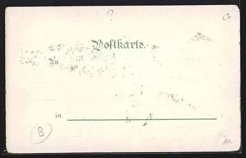 Lithographie Illkirch-Grafenstaden, Gasthaus Bronner, Hauptstrasse und Totalansicht