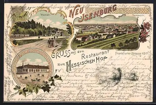 Lithographie Neu Isenburg, Restaurant zum Hessischen Hof, Frankfurter Strasse 69-71