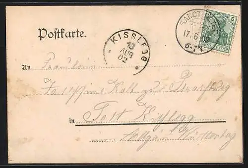 Lithographie St. Peter / Schwarzwald, Gasthaus z. Hirschen, Unterer Zwerifall, Ortsansicht