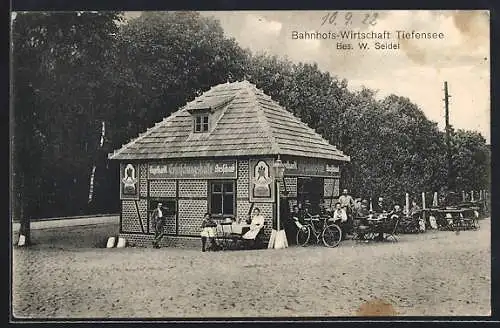 AK Tiefensee /Werneuchen, Bahnhofs-Restaurant, Bes. W. Seidel
