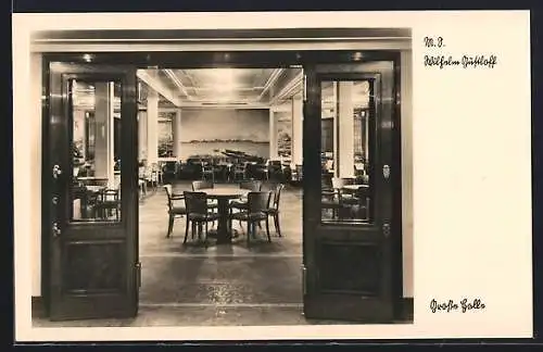 AK K. d. F.-Schiff M. S. Wilhelm Gustloff, Grosse Halle, Innenansicht