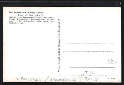 AK Rundteil /Bannewitz, Grosstankstelle von Edwin Lauda mit Autos