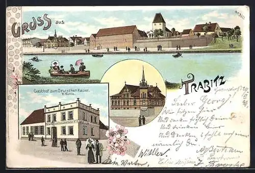 Lithographie Trabitz /Calbe, Gasthof zum Deutschen Kaiser, Bes. H. Kühle