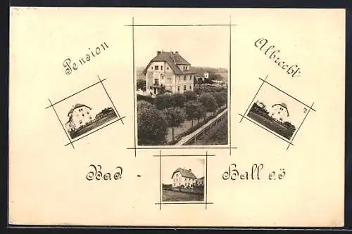 AK Bad Hall /O. Ö., Pension Albrecht aus der Vogelschau