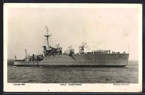 AK Kriegsschiff HMS Albatross auf See