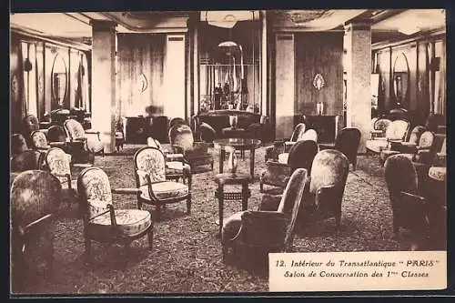 AK Passagierschiff Paris, Salon de Conversation des 1. Classes