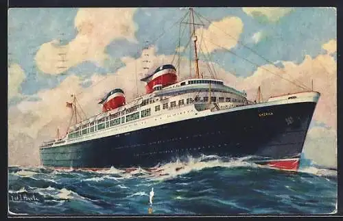AK Passagierschiff America auf hoher See