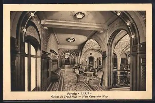AK Paquebot Paris, Galerie du Grand Hall
