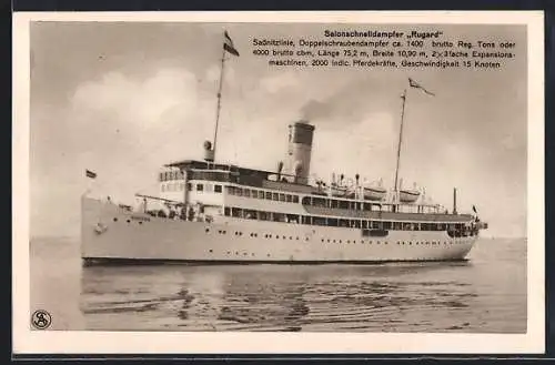 AK Passagierschiff, Salonschnelldampfer Rugard