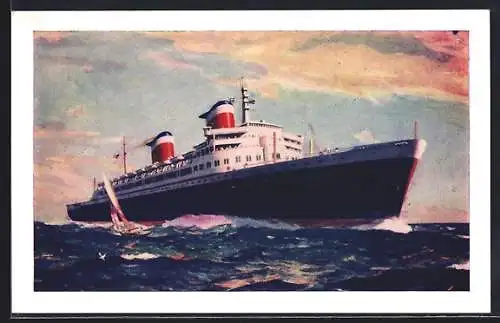 AK Passagierschiff S.S. United States auf See