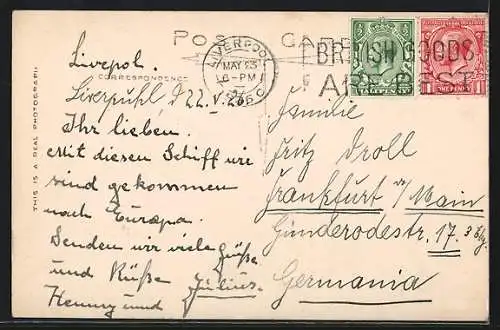 AK Passagierschiff RMS Regina auf See